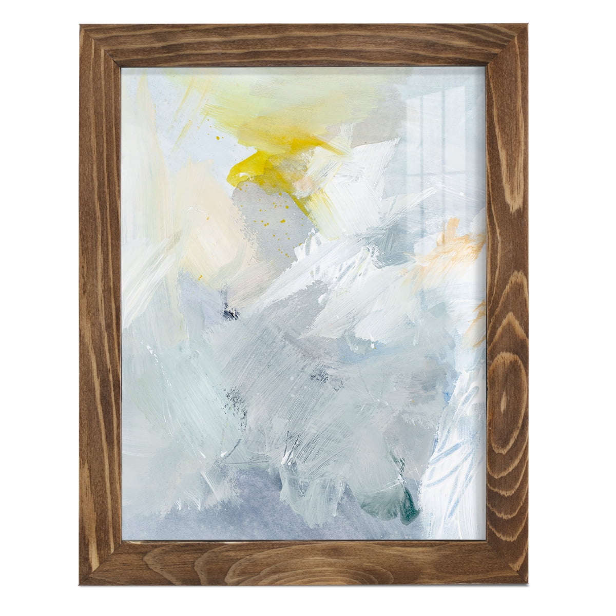 Canary and Sky II - Framed Print w/glass - Walnut