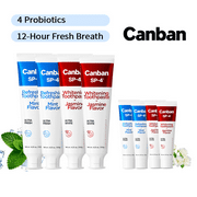 Canban Oral Shark Probiotics Fresh Whitening Toothpaste Set (Fresh Jasmine Flavor)+(Cool Mint Flavor) 120g+20g * 4