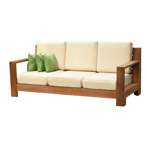 Canberra 1 Pc Sofa Set: Sofa With Cushions in Sunbrela Fabric #5404 Canvas Natural