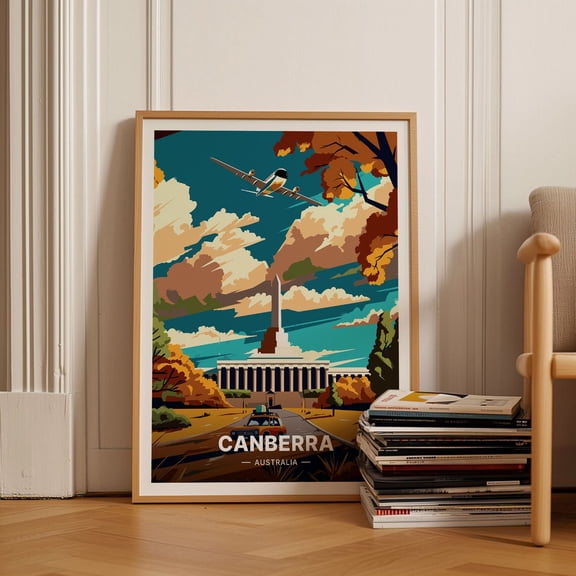 Canberra Australia Travel Poster Cityscape Wall Art C201275