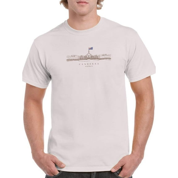 Canberra Parlament Lineart T-Shirt Men -Image by Shutterstock, Male x-Large
