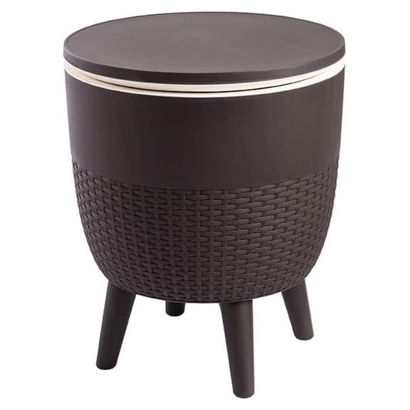 Cancn Outdoor Cooler Bar/Cocktail/Coffee 3-in-1 Patio Table (Brown)