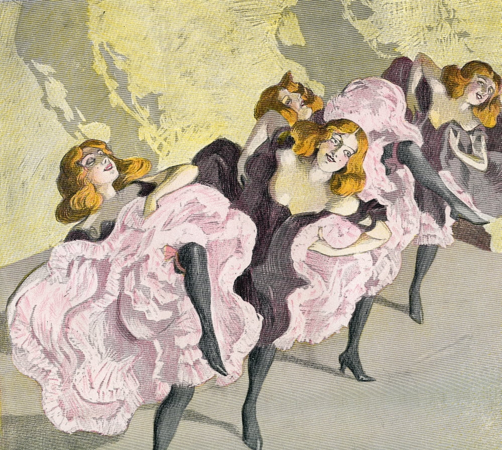 The Cancan after Ferdinand Von Reznicek c1906 From Illustrierte Sittengeschichte vom Mittelalter bis zur Gegenwart by Eduard Fuchs published 1909 Canvas Art - Ken Welsh Design Pics (30 x 26)