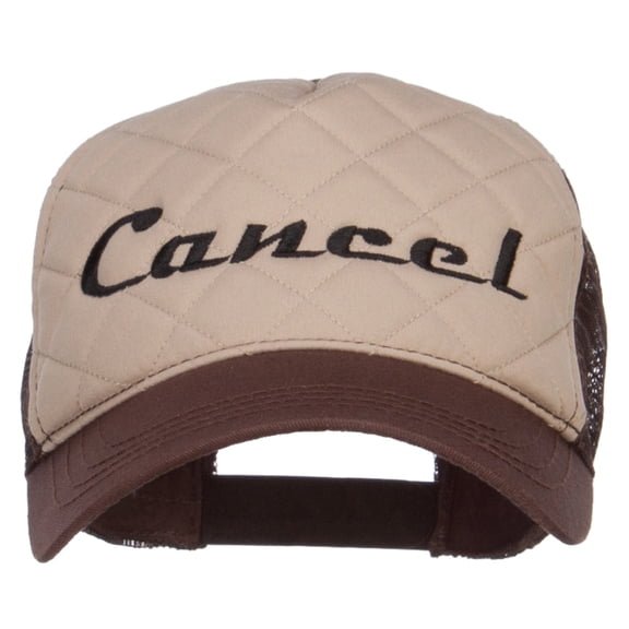 Cancel Embroidered Foam Trucker Cap - Khaki Brown OSFM