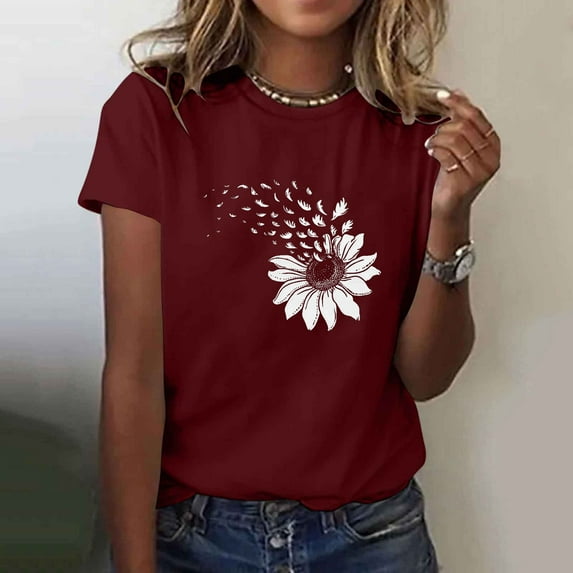 Cancel Membership T Shirts for Women Short Sleeve Summer Tops Floral Graphic Tees Casual Tunic Cute T-Shirt Loose Fit Crew Neck Blouses Plus Size Basic Shirts Cancel Membership Same Day Delivery