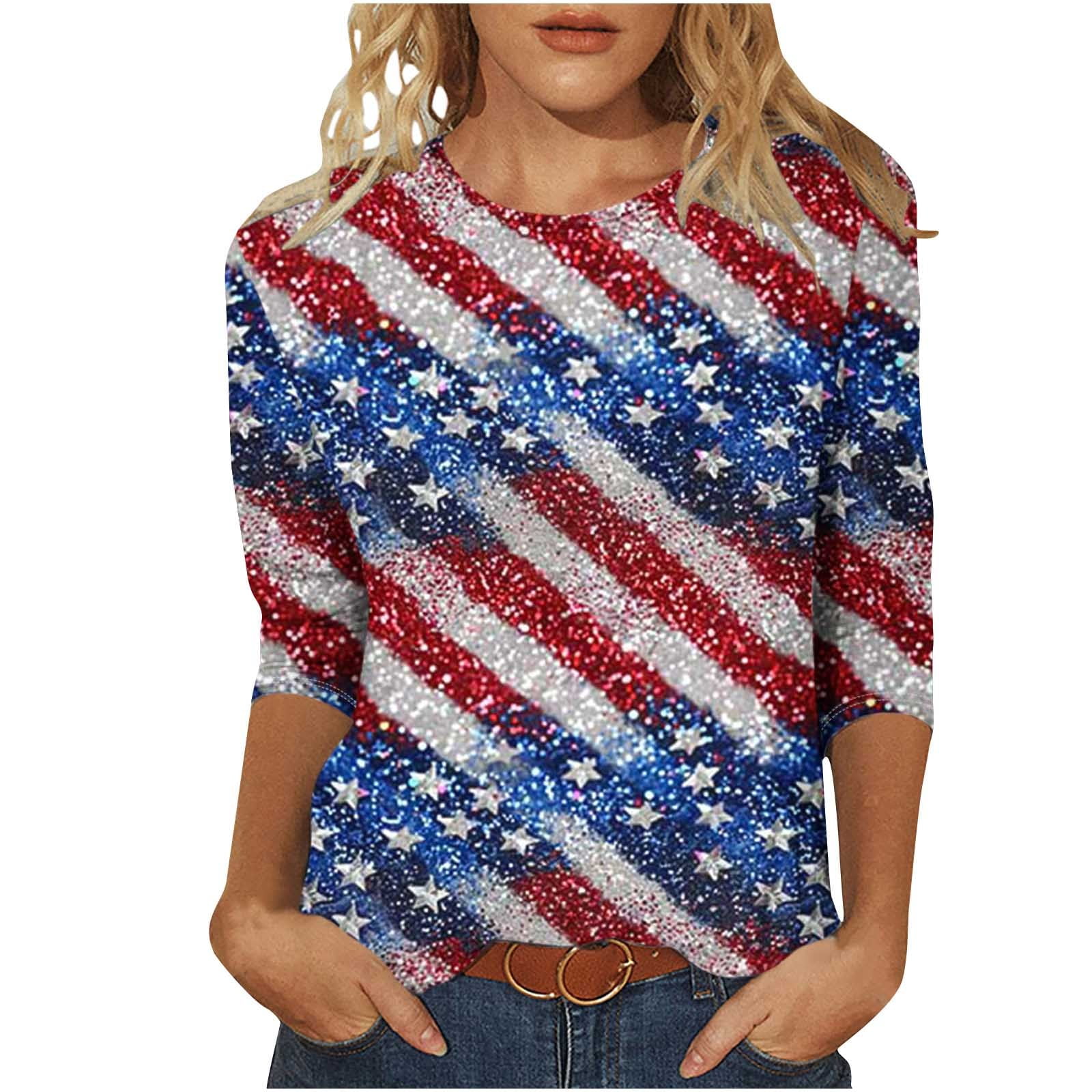 Cancel My Order,Sriper 4Th of July Outfits for Women Plus,3/4 Length ...