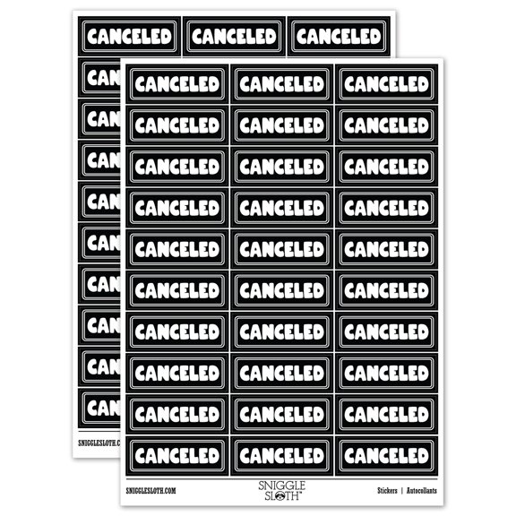 Canceled Bold Sticker Set - Black - Matte Finish - 1.75" Medium