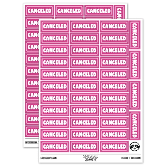 Canceled Bold Sticker Set - Hot Pink - Matte Finish - 1.5" Small