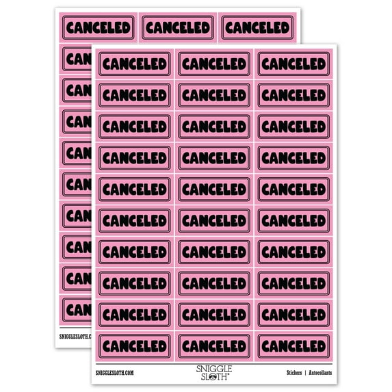 Canceled Bold Sticker Set - Light Pink - Gloss Finish - 1.75" Medium