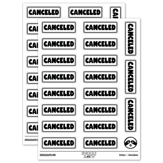 Canceled Bold Sticker Set - White - Matte Finish - 2.00" Large