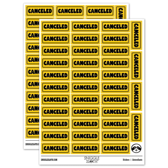 Canceled Bold Sticker Set - Yellow - Gloss Finish - 1.5" Small
