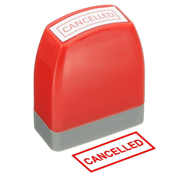 Cancelled Notice Stamp Self Inking, Red Ink Office Stamps Pre Inked Message Stamp Refillable Business Stamp, Red