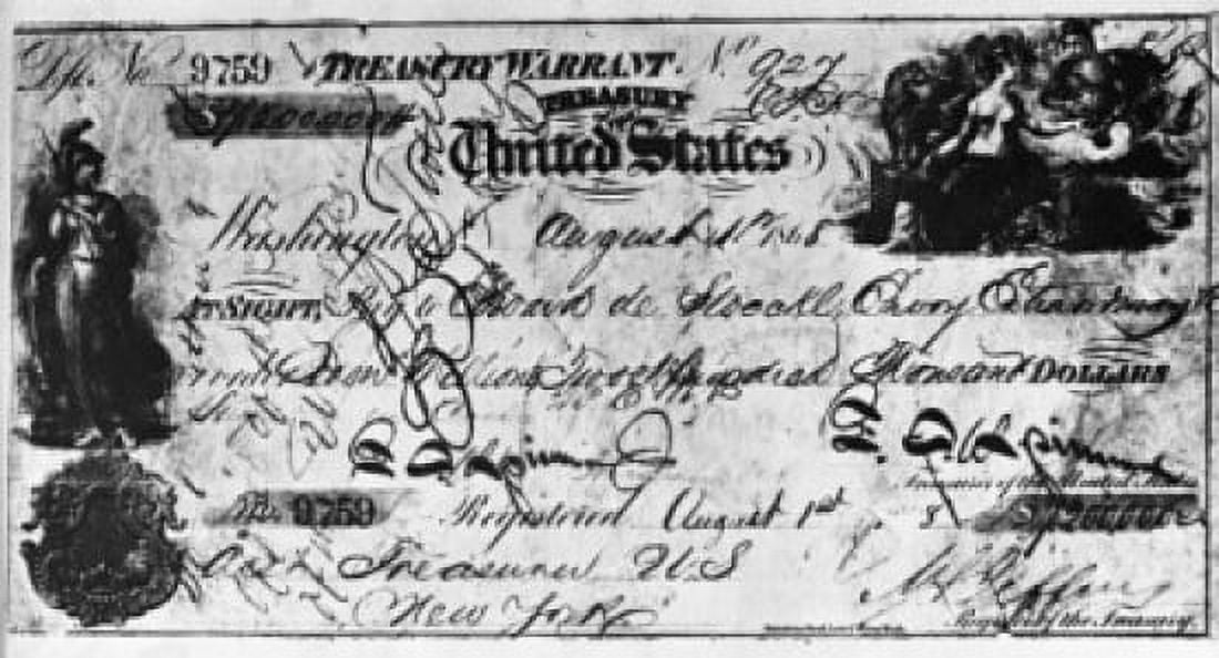Cancelled check for the purchase of Alaska from Russia Issued August 1 1868 Canvas Art -  (18 x 24)