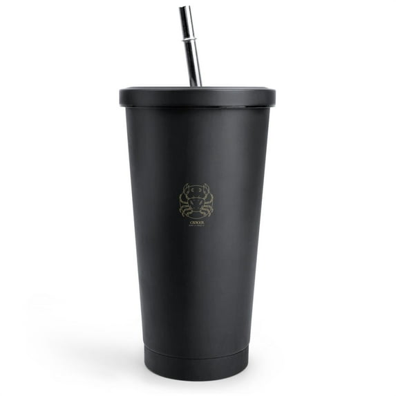 Cancer 17oz Insulated Tumbler with Lid & Stainless Steel Straw – Double Wall 304 Stainless Steel, BPA-Free, Leak-Proof Travel Cup for Coffee, Tea, Juice, Constellation