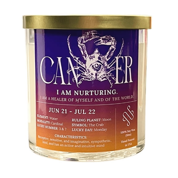 Cancer Affirmation Crystal Candle