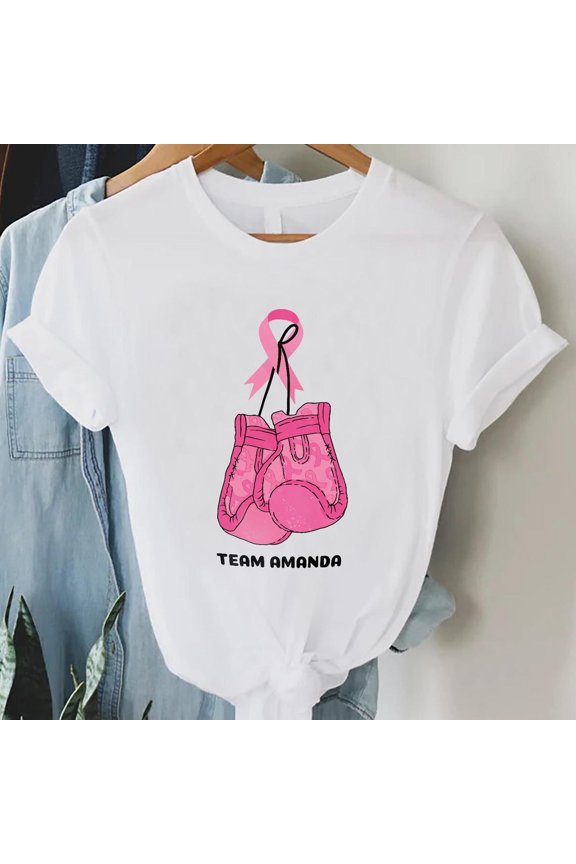 Cancer Awareness Boxing Tee,Breast Cancer Fighter Shirt,Pink Ribbon Gloves Design,Courage Strength Hope Apparel,October Awareness Month Gift SWEATSHIRT All Size S-5XL