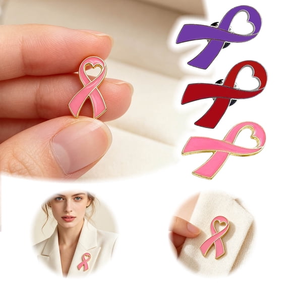 Stylized Cancer Ribon Cancer Awareness Brooch Ribbon Enamel Pin For Campaign Jewelry ...