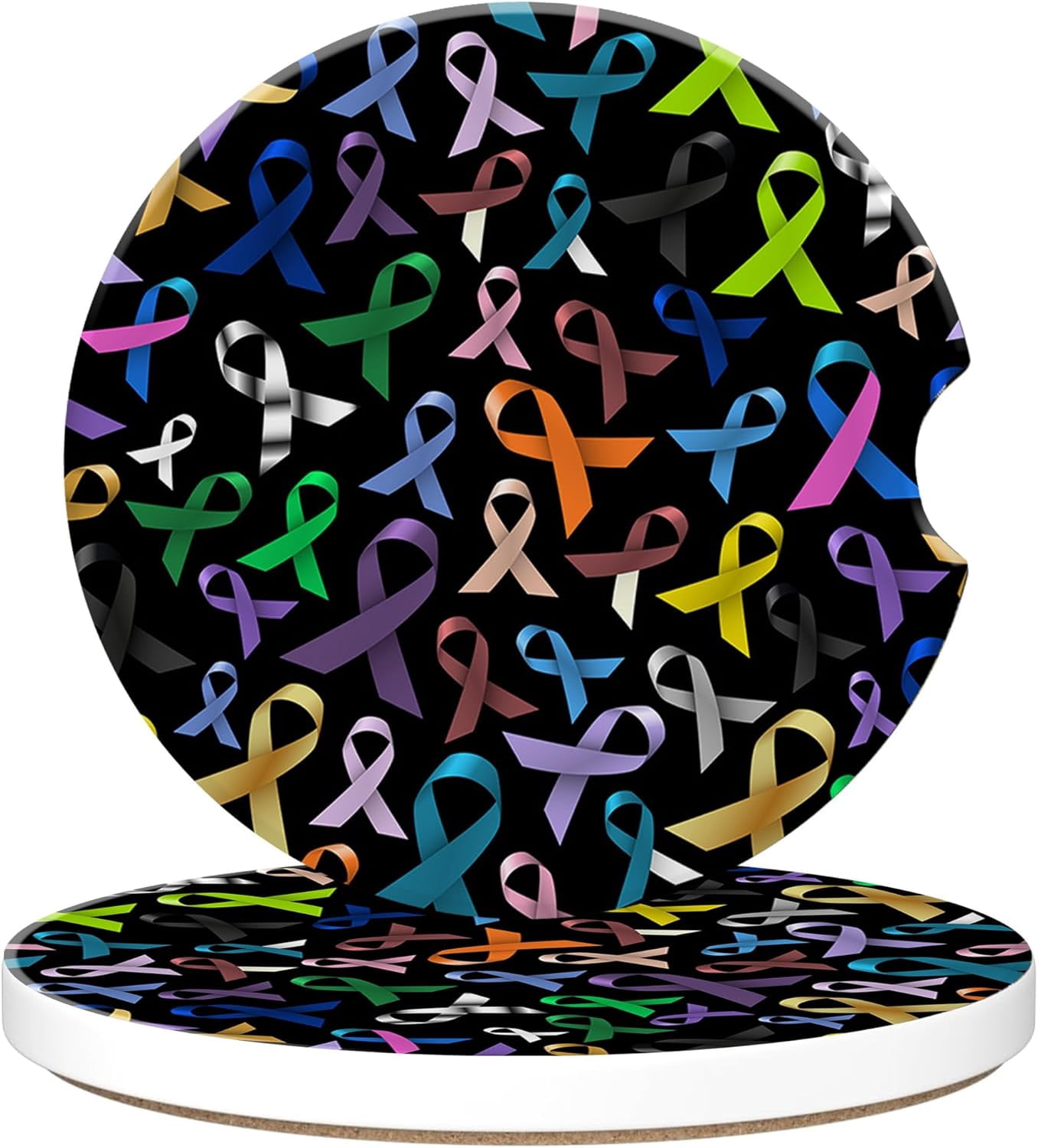 Cancer Awareness Car Cup Holder Coaster, Car Coasters for Cup Holder, 2 ...
