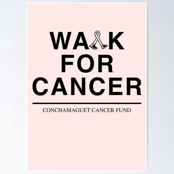 Cancer Awareness Charity Walk Fun Run Event Graphic Wall Art, Unframed Poster