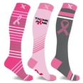 thumbnail image 1 of Cancer Awareness Compression Socks - Knee High Socks for Running - 3 Pair, 1 of 7