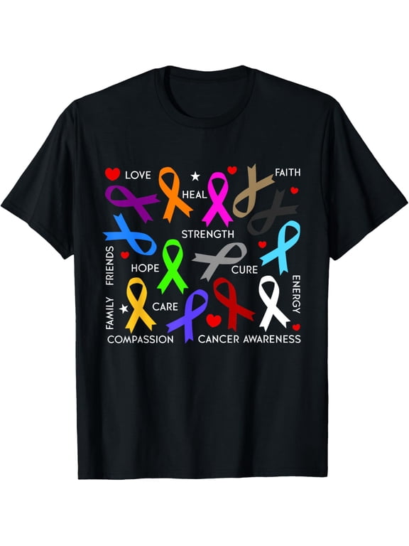 Cancer Awareness - Fight Cancer Ribbons T-Shirt100% cotton short-sleeved shirt for both men and women
