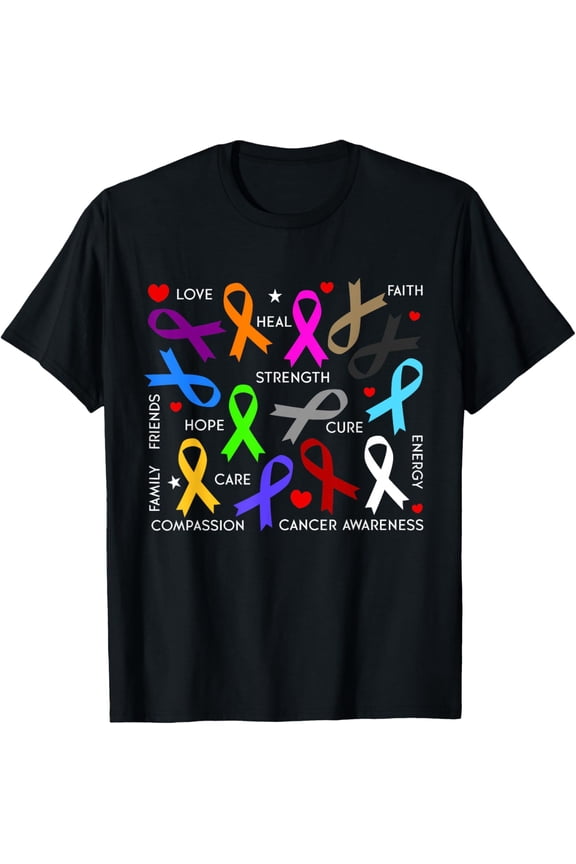 Cancer Awareness - Fight Cancer Ribbons T-Shirt100% cotton short-sleeved shirt for both men and women