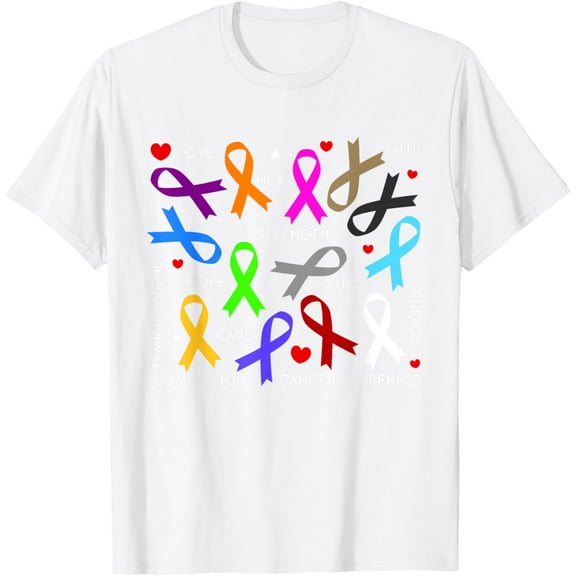 Cancer Awareness - Fight Cancer Ribbons T-ShirtMen's and women's pure cotton short-sleeved shirts