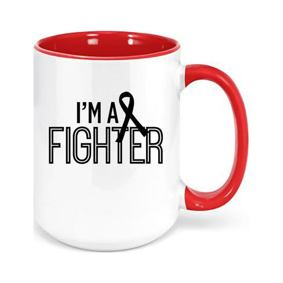 Cancer Awareness Mug, I'm A Fighter, Breast Cancer Mug, I Hate Cancer, Cancer Fighter, Cancer Fighter, Gift For Cancer Patient, Cancer Mug, RED