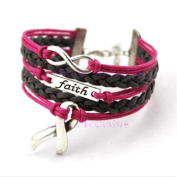 Cancer Awareness Pink Ribbon Bracelet, Faith Bracelet, Infinity Bracelet & Autism Awareness, Makes the Perfect Gift
