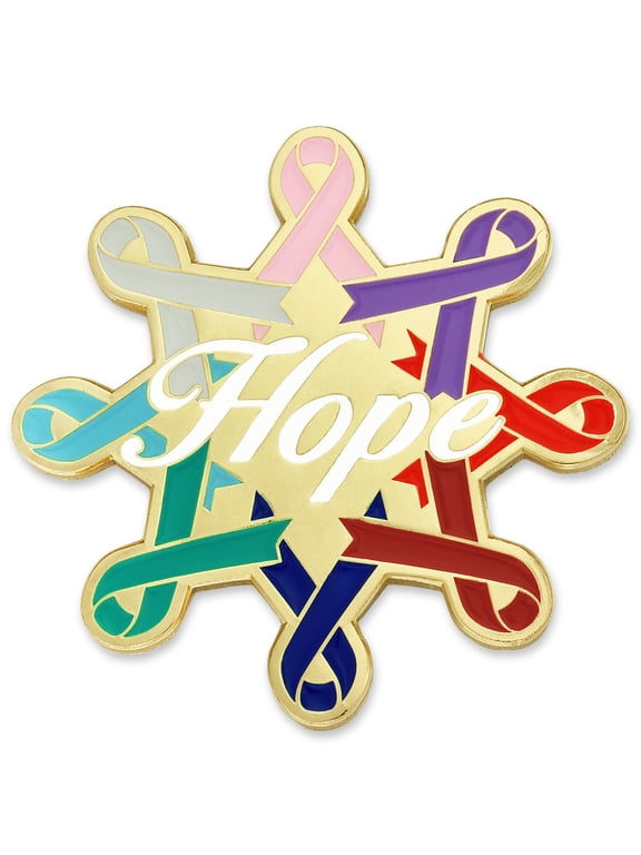 Cancer Awareness Ribbons Hope Enamel Lapel Pin