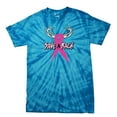 thumbnail image 1 of Cancer Awareness Short Sleeve T-shirt Save A Rack Antlers Ribbon-Bluetiedye-Large, 1 of 4
