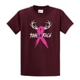 thumbnail image 1 of Cancer Awareness Short Sleeve T-shirt Save A Rack Antlers Ribbon-Maroon-XXL, 1 of 4