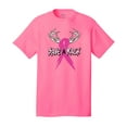thumbnail image 1 of Cancer Awareness Short Sleeve T-shirt Save A Rack Antlers Ribbon-Neonpk-Large, 1 of 4