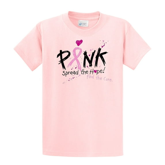 Cancer Awareness Short Sleeve T-shirt Spread The Hope Find A Cure-lightpink-XL