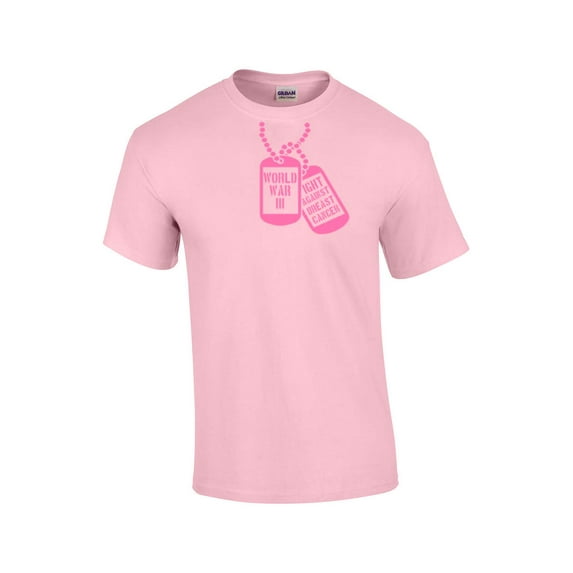 Cancer Awareness Short Sleeve T-shirt World War Iii Against Breast Cancer-Lightpink