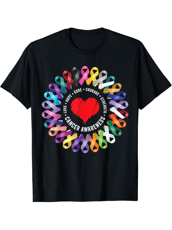 Cancer Awareness T-Shirt, Small, Black100% cotton short-sleeved shirt for both men and women