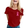 thumbnail image 1 of Cancer Awareness T-Shirt for Women Stylish Comfortable Loose Fit Casual Everyday Wear Support Ribbon Print Spring Summer Fall Tee, 1 of 2