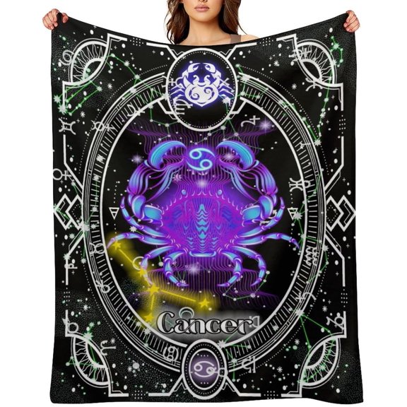 Cancer Blanket Cancer Constellation Blanket Lightweight Zodiac Gifts for Women Men 50"X40"