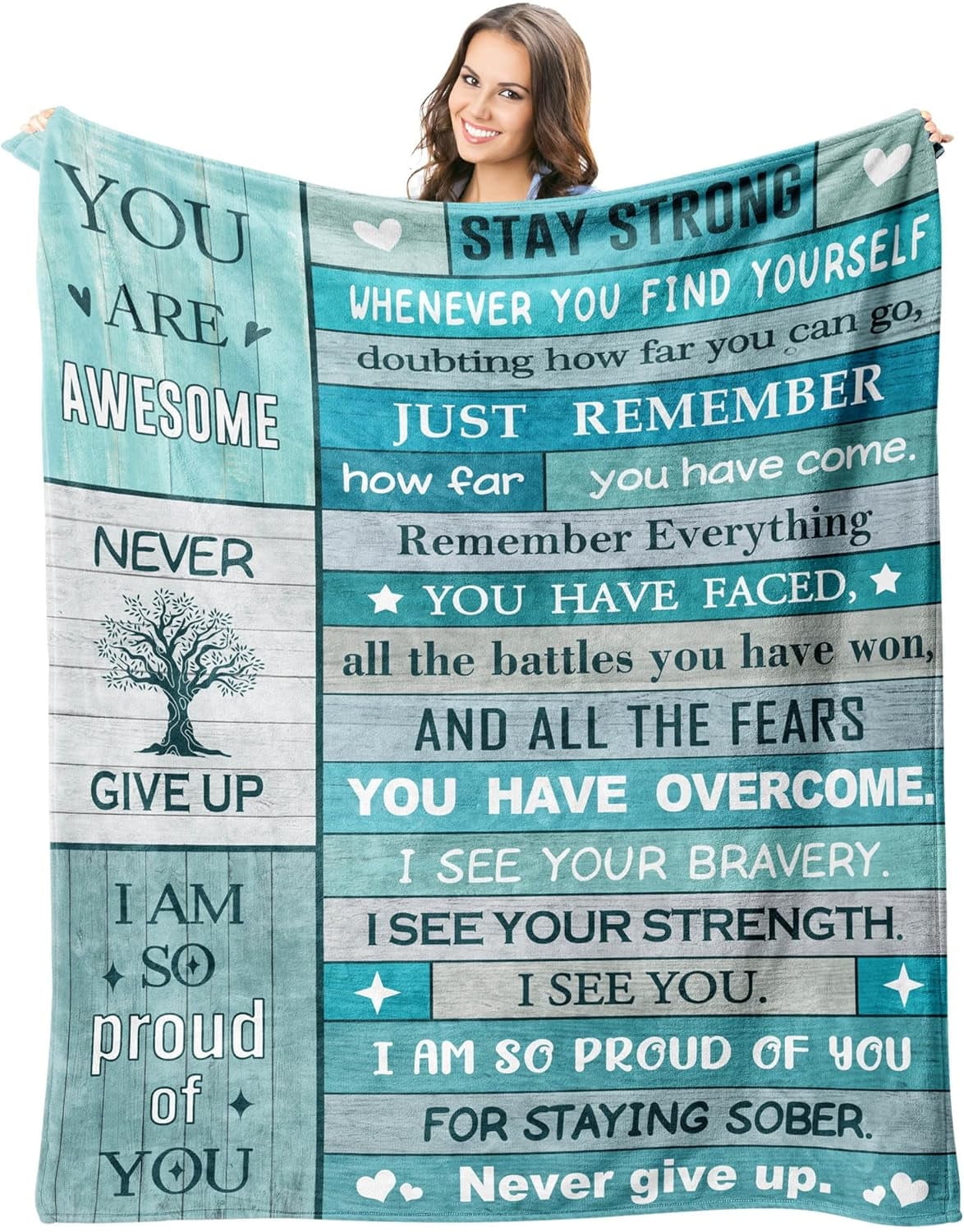 Sobriety Gifts for Women/Men Blanket, Addiction Recovery Gifts, 1/10 Year Sobriety Gifts