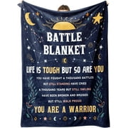 Cancer Care Gifts for Women, Get Well Soon Gifts Blanket for Her Him, Cancer Fighter Inspirational Quote Chemo Patient Gift - Meaningful Caring Message Battle Blanket