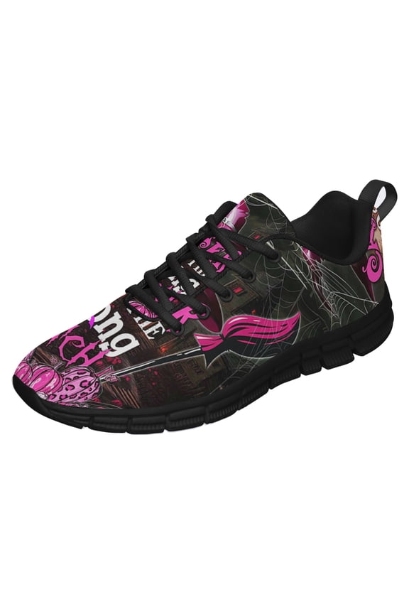 Cancer Chose The Wrong Witch Running Shoes Sneakers Mesh Black Size 11