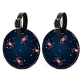 thumbnail image 1 of Cancer Constellation 2Pcs PU Leather Round Luggage Tags with Privacy Cover and Name ID Tag for Suitcase, Handbags, Backpacks, School Bags, 1 of 6
