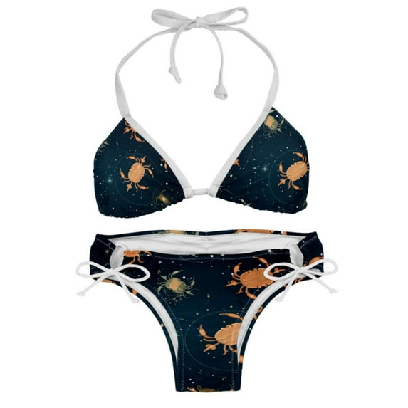 Cancer Constellation Detachable Sponge Adjustable Strap Bikini Set Two-Pack Swimsuit Women Swim Suit