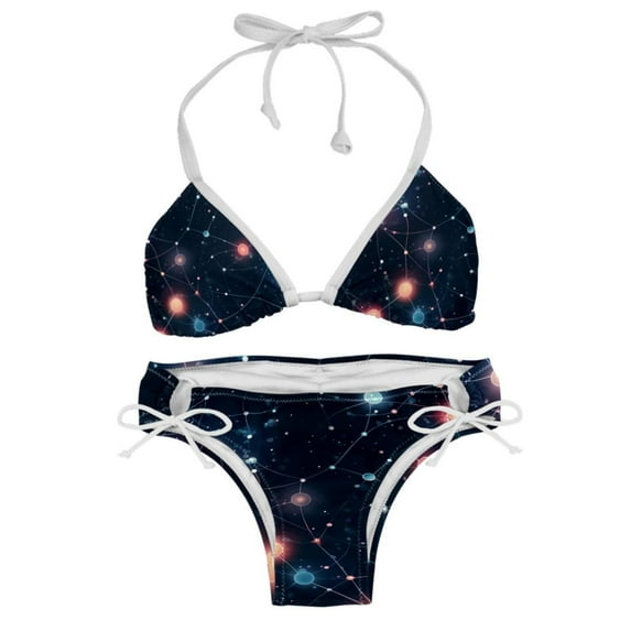 Cancer Constellation Detachable Sponge Adjustable Strap Swimsuit Set - 2 Pack for Beach & Pool Parties