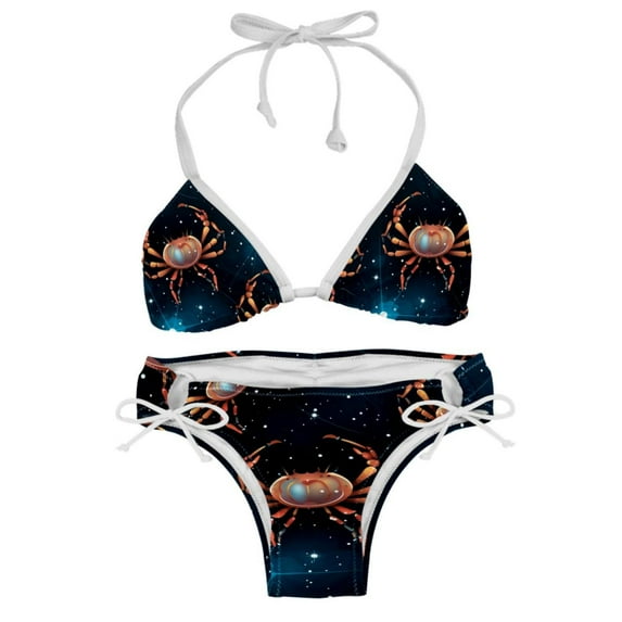 Cancer Constellation Detachable Sponge Bikini Set | Adjustable Strap One-Piece Swimsuits, Two-Pack