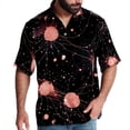 thumbnail image 1 of Cancer Constellation Men's Casual Printed Button Down Short Sleeve Spread Collar Beach Shirts for Summer, Unisex, 1 of 6