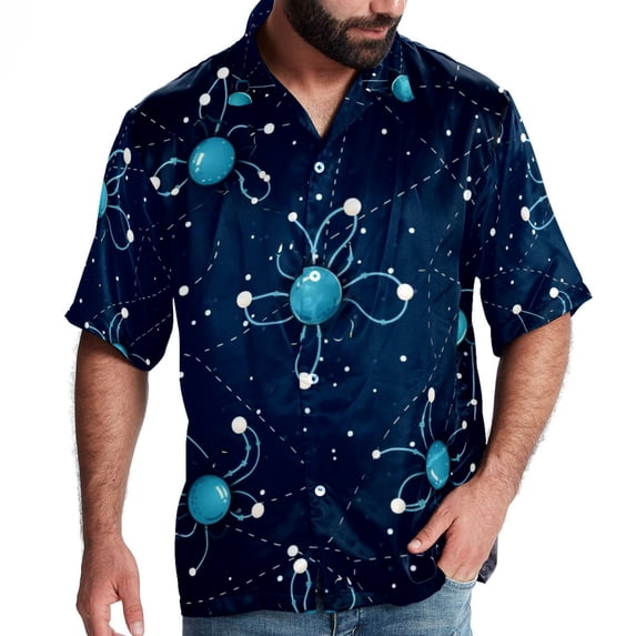 Cancer Constellation Men's Short Sleeve Beach Button Down Casual Printed Summer Shirts - Unisex