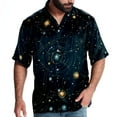 thumbnail image 1 of Cancer Constellation Men's Short Sleeve Beach Shirts, Casual Printed Button Down Poplin Shirt Summer., 1 of 6