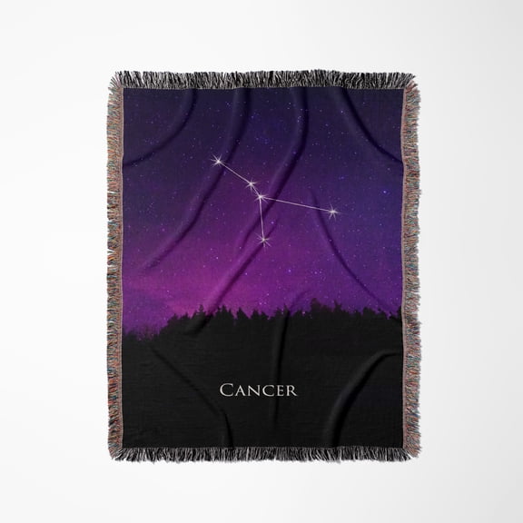 Cancer Constellation Night Sky Astrology Symbol Zodiac Horoscope Sign, Woven Blanket