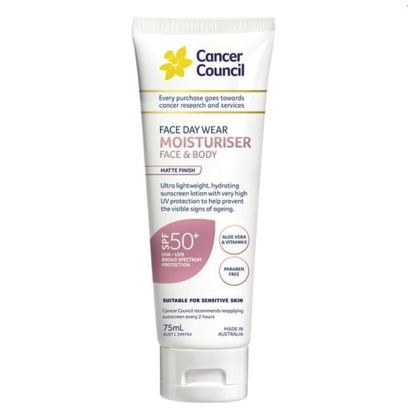 Cancer Council Face Daywear Moisturiser Invisible SPF50